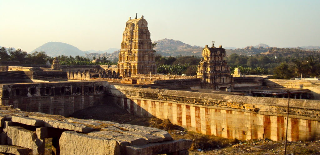 Image of temple and ruins of Vijayanagar, India
