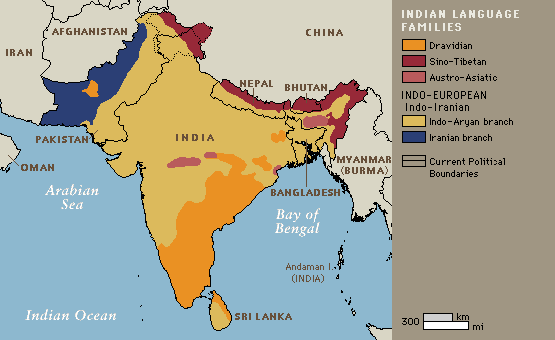 Map of Indian Language Families